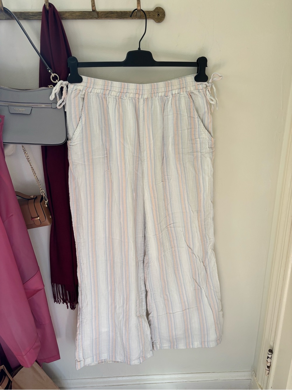 The Normal Brand Striped Gauze Wide Leg Pants Size L